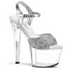 Pleaser - SKY310 Sandale à bride à la cheville, Pole dance chaussures - Chaussures de pole dance - Couleur argent/Transparent Product image